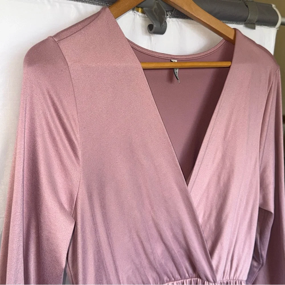 Mother Bee Maternity stretchy maxi dress mauve 3/4 sleeve XL - Picture 5 of 9